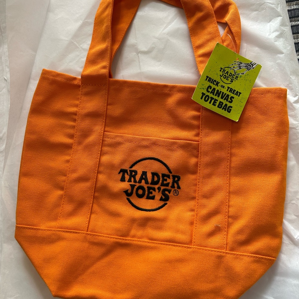 💝Trader Joe's Orange Canvas Tote Bag